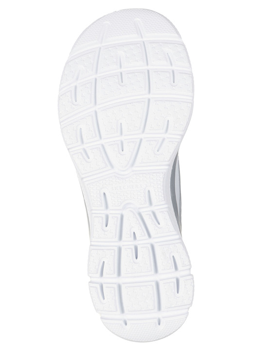 Slipper & Schnürschuhe - SKECHERS, stylische Damen-Sneaker, mit geformter Slip-Ins Fersenplatte, in Größe 036 bis 042, in Farbe WEISS-SILBER Ansicht 3