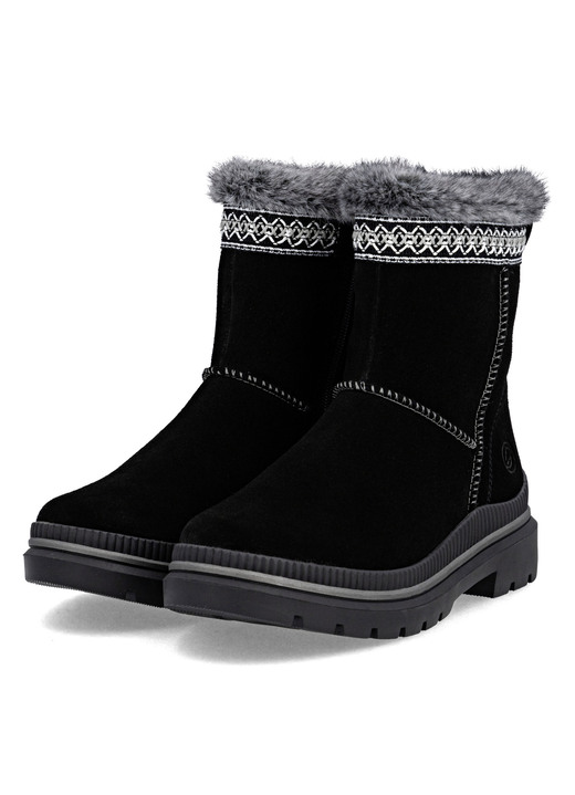 Mode - Remonte, gefütterte Damen-Stiefeletten, Winterschuhe, Weite G, mit Lammfell, in Größe 036 bis 042, in Farbe SCHWARZ Ansicht 4