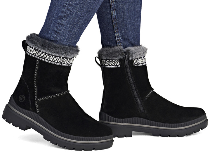Mode - Remonte, gefütterte Damen-Stiefeletten, Winterschuhe, Weite G, mit Lammfell, in Größe 036 bis 042, in Farbe SCHWARZ Ansicht 8