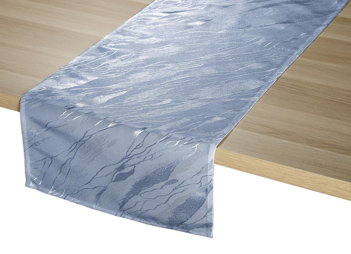 Tischdecken - Dezente Tischdecke in Marmor-Optik, in Größe 100 (Läufer, 40/150 cm) bis 404 (Kissenbezug, 40/ 40 cm), in Farbe GRÜN Ansicht 16