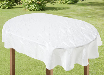 Tischdecken - Dezente Tischdecke in Marmor-Optik, in Größe 100 (Läufer, 40/150 cm) bis 404 (Kissenbezug, 40/ 40 cm), in Farbe BLAU – Farbe WEISS – Ansicht 