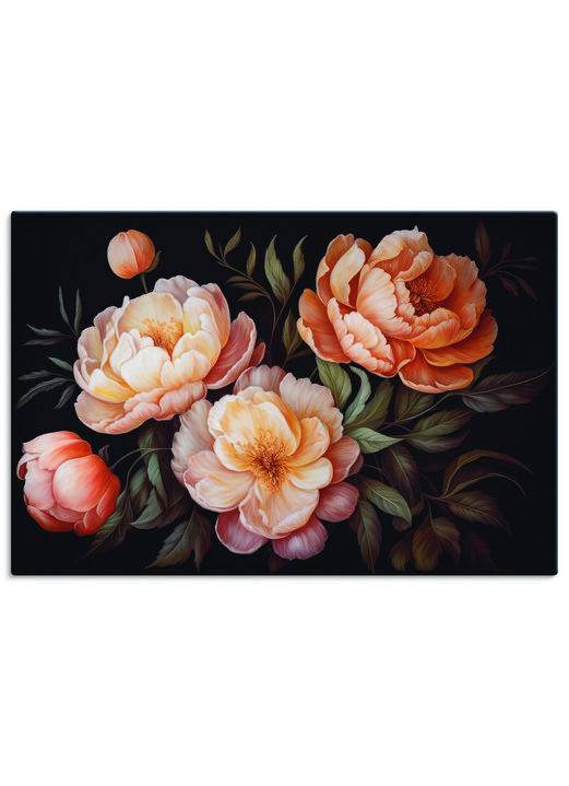 Blumen - Hochwertiges Leinwandbild mit Holzrahmen, in Farbe BUNT Ansicht 2