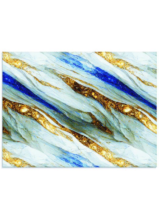 Modern - Glasbild mit hochauflösendem Digitaldruck, in Farbe BLAU-GOLD Ansicht 2