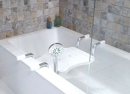 - Badewannensitz aus stabilem Aluminium, in Farbe WEISS – Farbe WEISS – Ansicht 