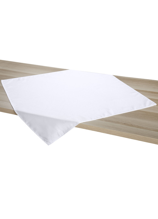 Tischdecken - Tisch- und Raumdekoration mit Fleckenschutz-Ausrüstung, in Größe 146 (Läufer, 40/ 150 cm) bis 404 (Kissenbezug, 40/ 40 cm), in Farbe WEISS Ansicht 7