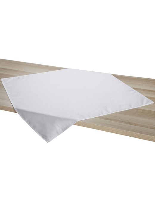 Tischdecken - Tisch- und Raumdekoration mit Fleckenschutz-Ausrüstung, in Größe 146 (Läufer, 40/ 150 cm) bis 404 (Kissenbezug, 40/ 40 cm), in Farbe WEISS Ansicht 10