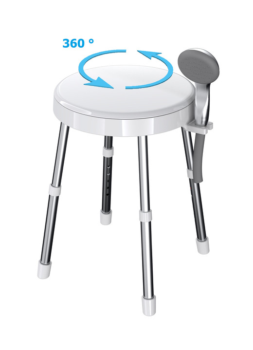 - Höhenverstellbarer Duschhocker, in Farbe WEISS Ansicht 2