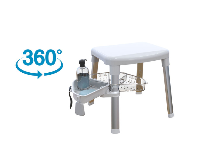 - Stabiler Dusch-und Badehocker, in Farbe WEISS Ansicht 2