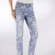 Jeans - Jeans mit floralem Druck – Farbe JEANSBLAU – Ansicht 1 Jeans - Jeans mit floralem Druck, in Größe 017 bis 050, in Farbe JEANSBLAU – Farbe JEANSBLAU – Ansicht 1