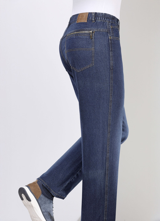 Hosen - Jeans mit Dehnbundeinsätzen in 3 Farben Hosen - Jeans mit Dehnbundeinsätzen in 3 Farben, in Größe 024 bis 062, in Farbe JEANSBLAU