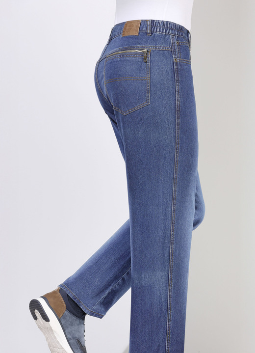Hosen - Jeans mit Dehnbundeinsätzen in 3 Farben Ansicht 9 Hosen - Jeans mit Dehnbundeinsätzen in 3 Farben, in Größe 024 bis 062, in Farbe JEANSBLAU Ansicht 9