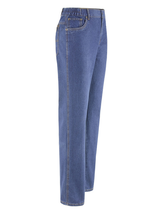Hosen - Jeans mit Dehnbundeinsätzen in 3 Farben Ansicht 10 Hosen - Jeans mit Dehnbundeinsätzen in 3 Farben, in Größe 024 bis 062, in Farbe JEANSBLAU Ansicht 10