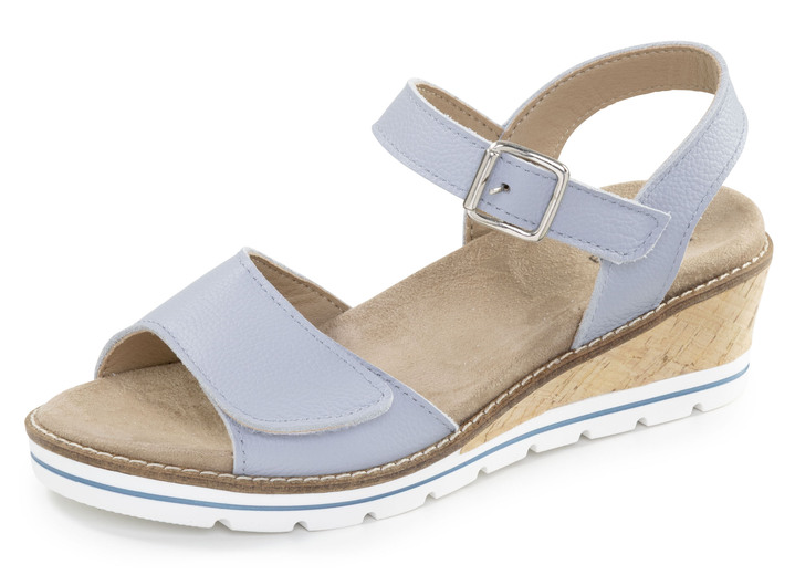 Komfortschuhe - ELENA EDEN, bequeme Damen-Sandaletten, Weite H, mit herausnehmbarem Fußbett, in Größe 035 bis 041, in Farbe HELLBLAU Ansicht 1