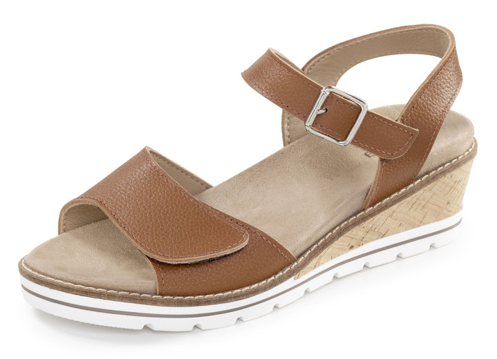 Komfortschuhe - ELENA EDEN, bequeme Damen-Sandaletten, Weite H, mit herausnehmbarem Fußbett, in Größe 035 bis 041, in Farbe HELLBLAU Ansicht 10