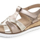 Komfortschuhe - ELENA EDEN, bequeme Damen-Sandalen, Weite H, mit herausnehmbarem Fußbett, in Größe 035 bis 041, in Farbe WEISS – Farbe BRONZE-GOLD – Ansicht 1