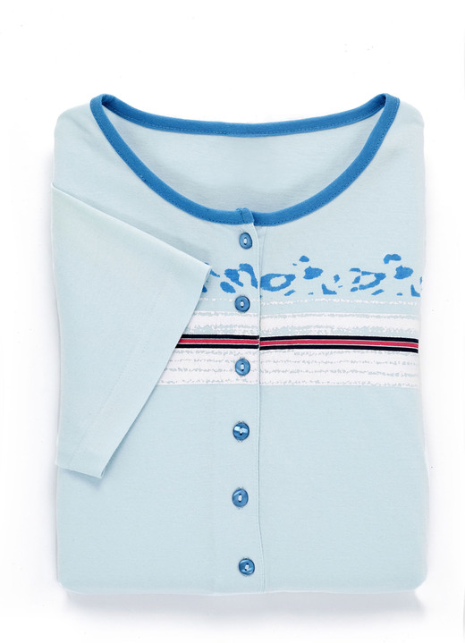 Nachthemden - Zweierpack Nachthemden mit platziertem Druck vorne, in Größe 036 bis 052, in Farbe TÜRKIS/LIMONE Ansicht 6