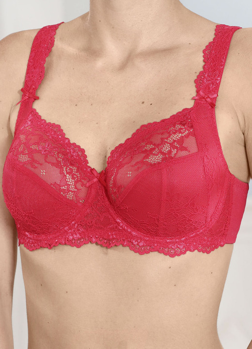 Bügel-BH - LingaDore Bügel-BH mit elastischer Spitze, in Größe 075 bis 105, in Cup B, in Farbe ROT Ansicht 2