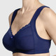 Soft-BH - Miss Mary BH mit Strukturmuster, in Größe 080 bis 115, in Cup C, in Farbe WEISS – Farbe MARINE – Ansicht 1