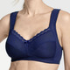 Soft-BH - Miss Mary BH mit Strukturmuster, in Größe 080 bis 115, in Cup C, in Farbe WEISS – Farbe MARINE – Ansicht 2