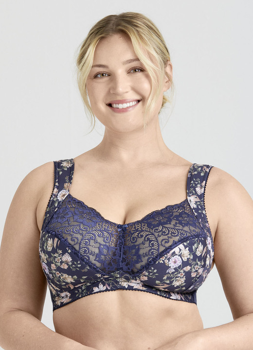 BHs - Miss Mary BH mit farbharmonischem Floraldessin, in Größe 075 bis 105, in Cup D, in Farbe MARINE-BUNT Ansicht 2