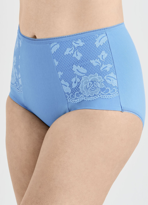 Slips - Miss Mary Miederhose mit Elastikspitze, in Größe 038 bis 054, in Farbe TÜRKISBLAU Ansicht 2