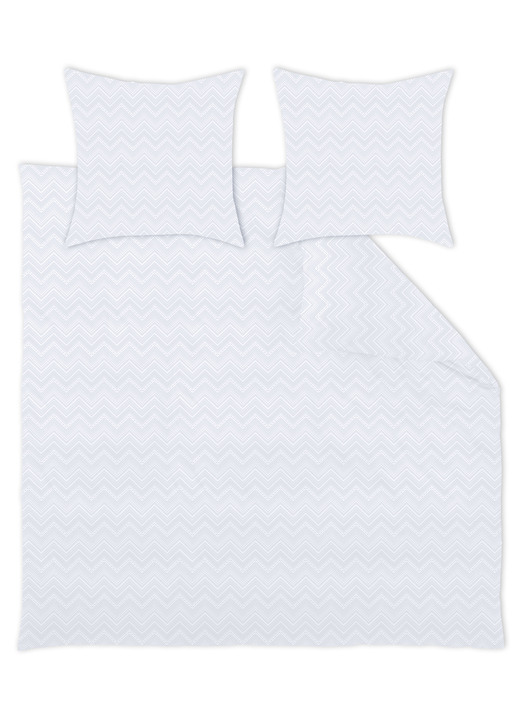 Bettwäschegarnituren - Bettwäsche-Garnitur in bügelleichter Qualität, in Größe 120 (Kissenbezug, 80/ 80 cm) bis 217 (Deckenbezug, 160/210 cm), in Farbe HELLBLAU Ansicht 9