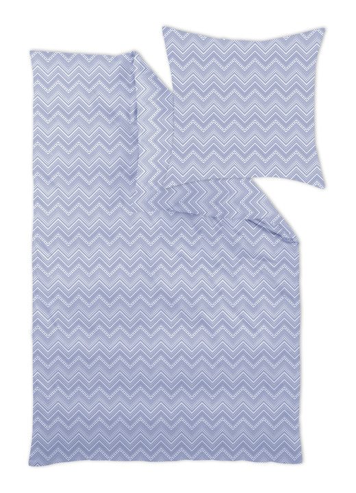Bettwäschegarnituren - Bettwäsche-Garnitur in bügelleichter Qualität, in Größe 120 (Kissenbezug, 80/ 80 cm) bis 217 (Deckenbezug, 160/210 cm), in Farbe HELLBLAU Ansicht 12