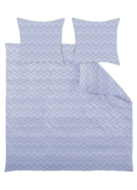 Bettwäschegarnituren - Bettwäsche-Garnitur in bügelleichter Qualität, in Größe 120 (Kissenbezug, 80/ 80 cm) bis 217 (Deckenbezug, 160/210 cm), in Farbe HELLBLAU Ansicht 11