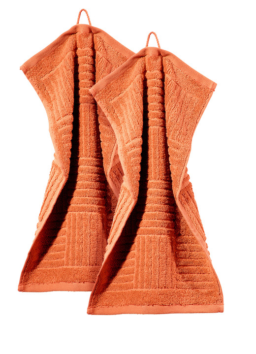 Handtücher - Flauschig weiche Frottier-Serie mit Hoch-Tief-Struktur, in Größe 200 (2 Handtücher, 50/100 cm) bis 204 (1 Duschtuch, 70/140 cm), in Farbe BLAU Ansicht 20