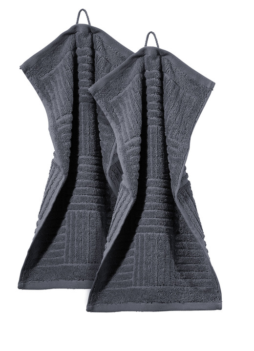 Handtücher - Flauschig weiche Frottier-Serie mit Hoch-Tief-Struktur, in Größe 200 (2 Handtücher, 50/100 cm) bis 204 (1 Duschtuch, 70/140 cm), in Farbe BLAU Ansicht 26