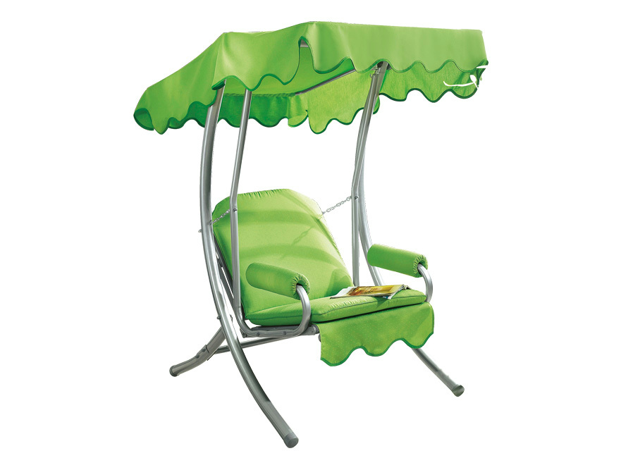 Gartenmöbel - Hollywood-Schaukel mit Gestell aus verzinktem Stahlrohr, in Farbe ORANGE, in Ausführung Single-Schaukel Ansicht 3