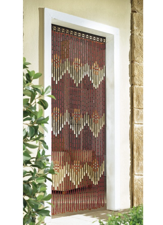 Sichtschutz und Sonnenschutz - Türvorhang aus echten Holzperlen, in Farbe BRAUN Ansicht 1