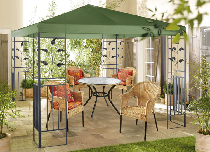 Pavillons - Pavillon Lukas mit pulverbeschichtetem Stahlgestell, in Farbe BEIGE Ansicht 4