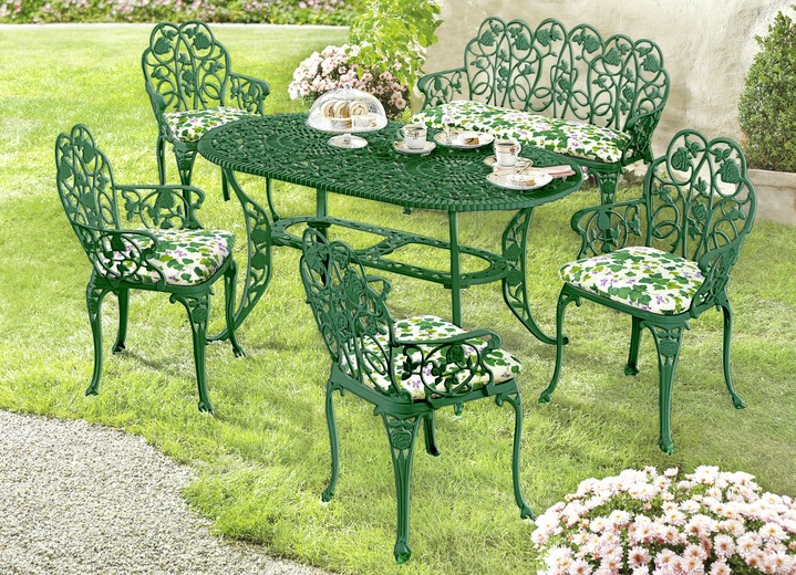 Gartenmöbel - Gartenserie Dornröschen aus solidem Aluminiumguss, in Farbe GRÜN, in Ausführung Sessel