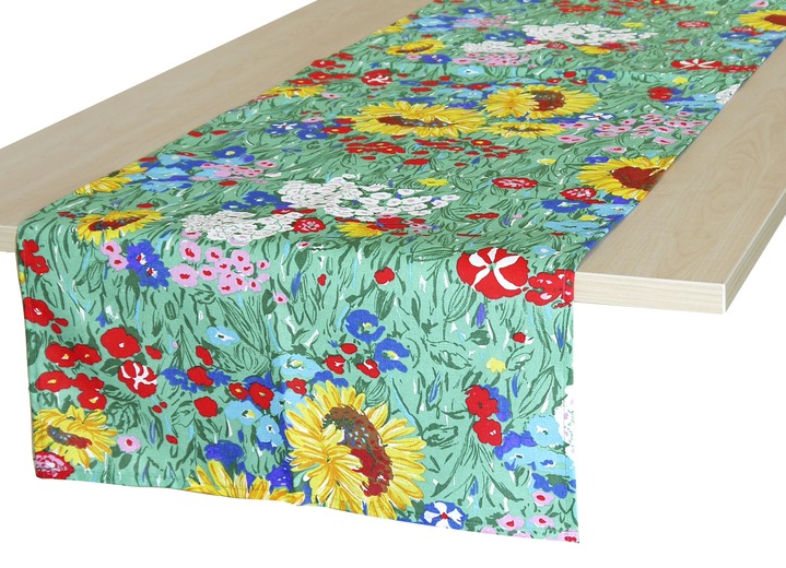 Gartentischdecken - Dicht gewebte Tischwäsche Made in Germany, in Farbe SOMMERWIESE, in Ausführung Tischläufer, L160xB50 cm Ansicht 1