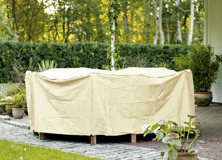 Gartenzubehör - Reißfeste, witterungsbeständige und atmungsaktive Schutzhüllen Ansicht 3 Gartenzubehör - Reißfeste, witterungsbeständige und atmungsaktive Schutzhüllen, in Farbe BEIGE UNI, in Ausführung für Gartenliege Ansicht 3