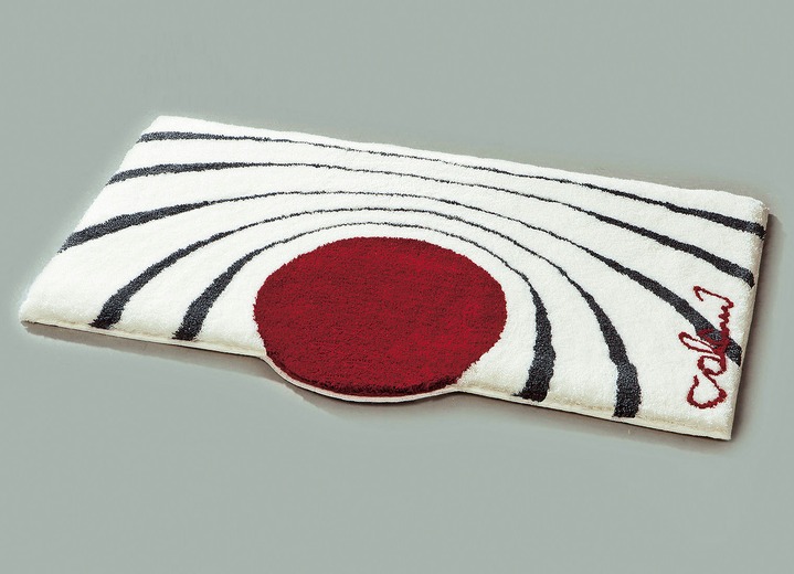 Badgarnituren - Luigi Colani Designer-Badgarnitur aus dem Hause Grund, in Größe 100 (Vorleger halbrund, 50/ 80 cm) bis 112 (WC-Deckelbezug, 47/ 50 cm), in Farbe WEISS Ansicht 1