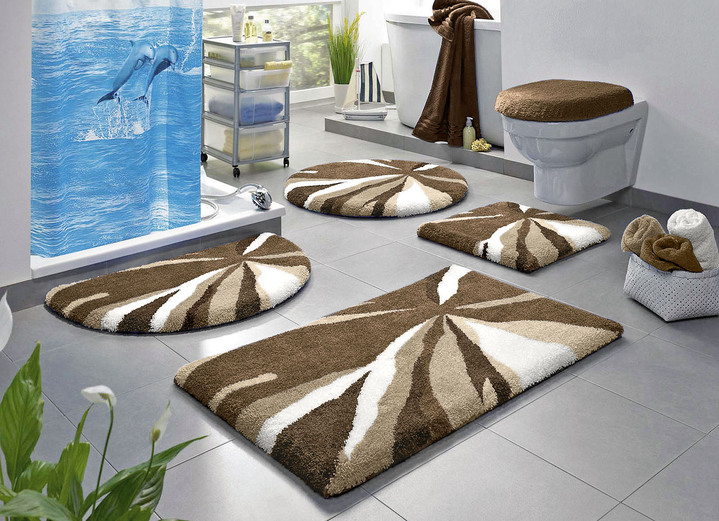 Badgarnituren - Badgarnitur in super weicher und angenehmer Qualität, in Größe 100 (Vorleger halbrund, 50/ 80 cm) bis 112 (WC-Deckelbezug, 47/ 50 cm), in Farbe TERRA Ansicht 6