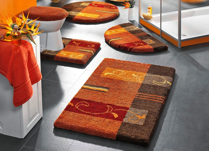 Badgarnituren - Supersoft Badgarnitur mit rutschhemmender Latexierung, in Größe 100 (Vorleger halbrund, 50/ 80 cm) bis 112 (Deckelbezug mit Kordel, 47/ 50 cm), in Farbe BLAU Ansicht 11