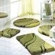 Badgarnituren - Moderne Badgarnitur von Kleine Wolke, in Größe 100 (Vorleger halbrund, 50/ 80 cm bis 112 (WC-Deckelbezug mit Kordel, 47/ 50 cm)), in Farbe GRÜN