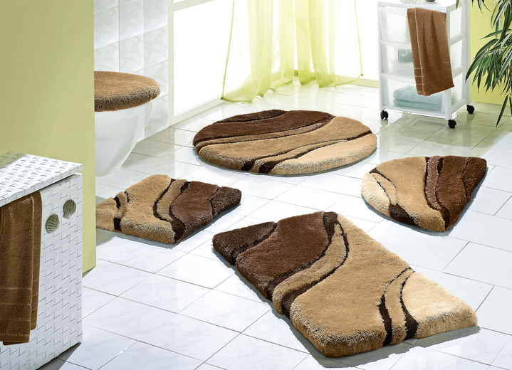 Badgarnituren - Moderne Badgarnitur von Kleine Wolke, in Größe 100 (Vorleger halbrund, 50/ 80 cm bis 112 (WC-Deckelbezug mit Kordel, 47/ 50 cm)), in Farbe GRÜN Ansicht 6