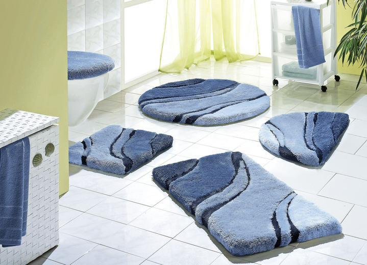 Badgarnituren - Moderne Badgarnitur von Kleine Wolke, in Größe 100 (Vorleger halbrund, 50/ 80 cm bis 112 (WC-Deckelbezug mit Kordel, 47/ 50 cm)), in Farbe GRÜN Ansicht 4