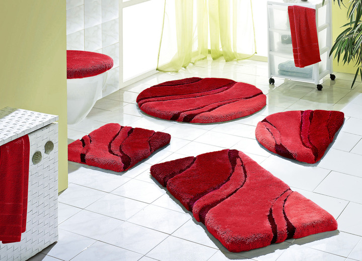 Badgarnituren - Moderne Badgarnitur von Kleine Wolke, in Größe 100 (Vorleger halbrund, 50/ 80 cm bis 112 (WC-Deckelbezug mit Kordel, 47/ 50 cm)), in Farbe BLAU Ansicht 8