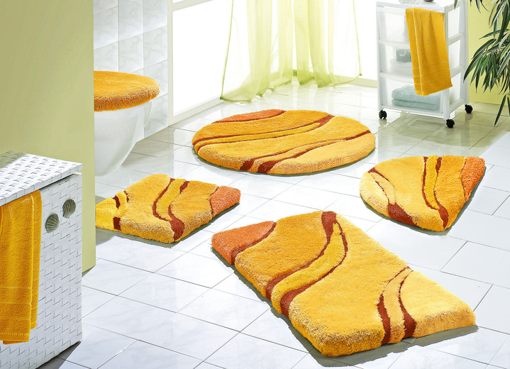 Badgarnituren - Moderne Badgarnitur von Kleine Wolke, in Größe 100 (Vorleger halbrund, 50/ 80 cm bis 112 (WC-Deckelbezug mit Kordel, 47/ 50 cm)), in Farbe BRAUN Ansicht 12