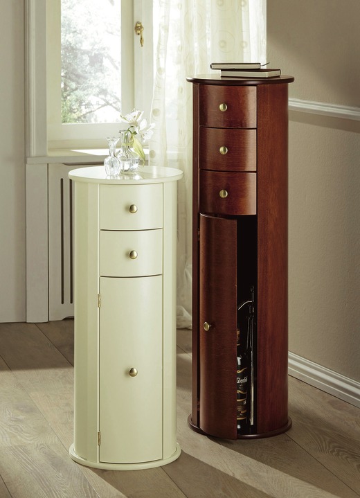 Sideboards & Kommoden - Rundkommode, in Farbe NUSSBAUM, in Ausführung 2 Schubladen
