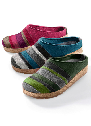 Hausschuhe - Haflinger Hausschuh aus Wollfilz, in Größe 036 bis 046, in Farbe FUCHSIA