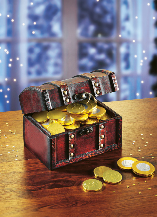 Geschenkideen - Schatztruhe mit Schoko-Münzen, in Farbe  Ansicht 2