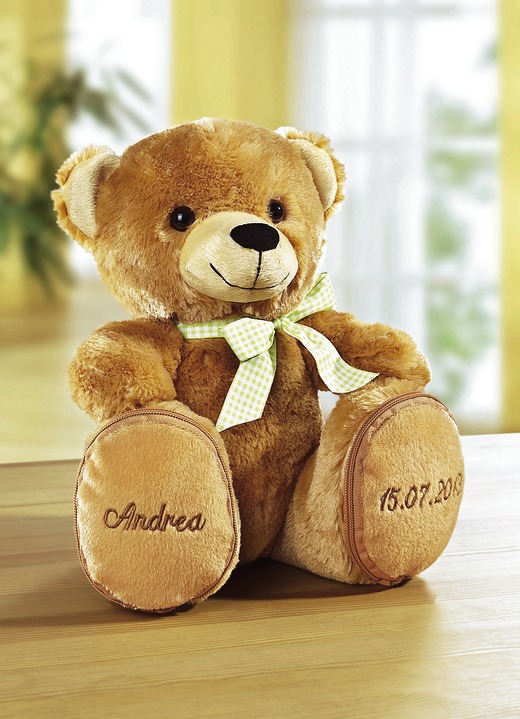 Geschenkideen - Teddybär, individuell bestickbar, in Farbe HELLBRAUN