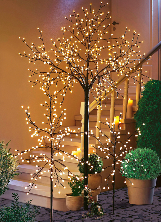 Leuchtende Dekoration - LED-Baum mit LED-Kugeln, in Farbe WARM-WEISS, in Ausführung Höhe 120 cm Ansicht 1