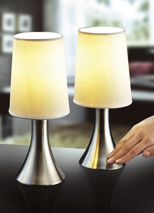 Lampen & Leuchten - 3-fach dimmbare Touch-Leuchten, 2er-Set, in Farbe SILBER Ansicht 1
